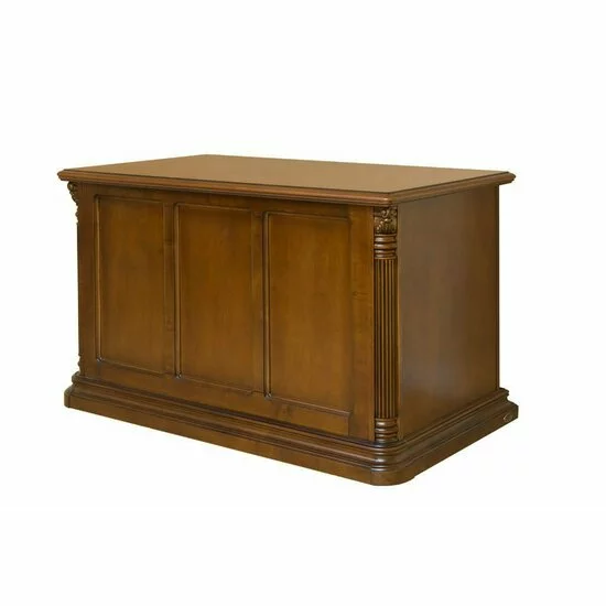 Birou Sonia, design elegant, lemn masiv Paltin și MDF furniruit, 140x75x81 cm, finisaj nuc picture - 3