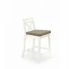 Scaun bar Borys Low, structură rezistentă, lemn masiv, 41x48x83x58 cm, alb/inari 23 picture - 5