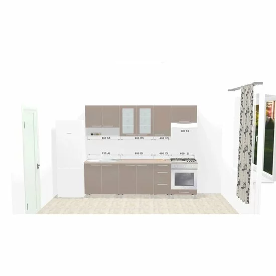 Bucătărie Fresh, set modular, PAL, 120/350 cm, cappuccino picture - 3