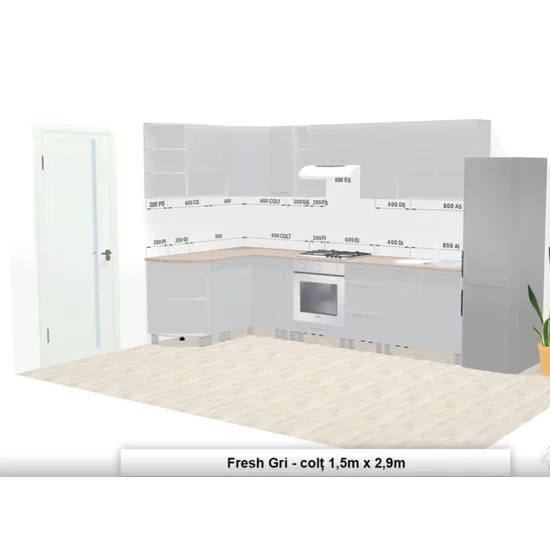 Bucătărie Fresh, set modular, PAL, 120/350 cm, cappuccino picture - 6