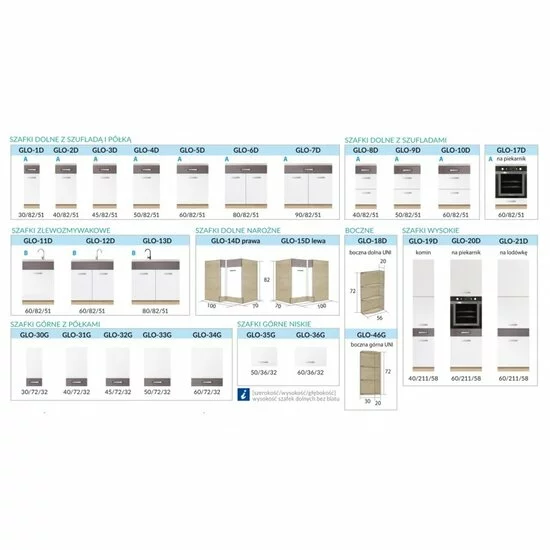 Bucătărie Global A modulară cu fronturi MDF și PAL, fără blat inclus, 2,30 m picture - 3