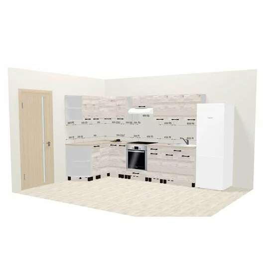 Bucătărie Iris -alb samoa - 280 cm, set modular, PAL melaminat picture - 3