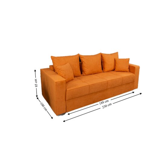 Canapea Claudia Bonell Max, structură solidă, ladă depozitare integrată, arcuri elicoidale, perne detașabile, 230x110x85 cm, Culoare personalizabilă picture - 7