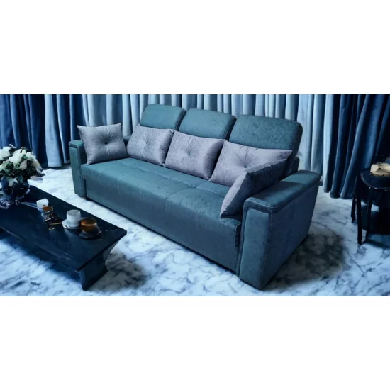 Canapea Paris extensibilă, cu tetiere reglabile și saltea din spumă cu memorie, 240x100 cm picture - 6