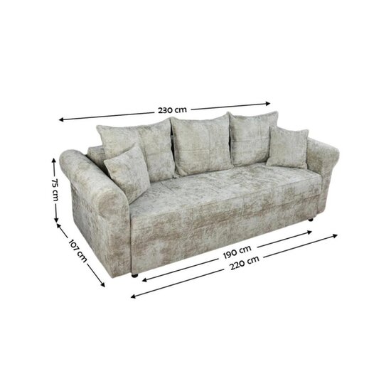 Canapea Extensibila Elsa Bonell Max 230x107x75cm Culoarea Personalizabila picture - 3