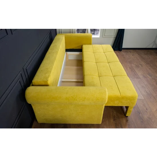 Canapea Extensibilă Elsa Memory Max, funcție rabatabilă, ladă depozitare, spumă memory premium, 230x107x75 cm, Culoare personalizabilă picture - 4