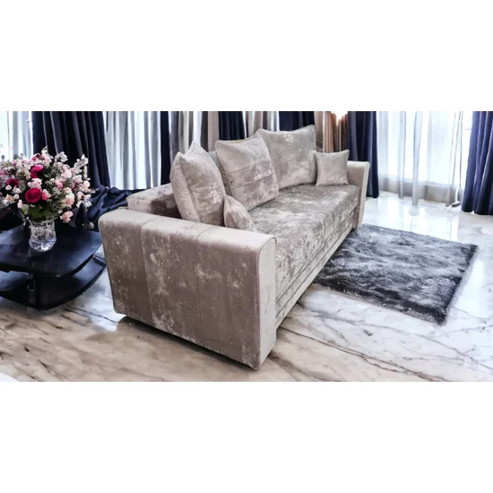 Canapea extensibilă Irina, gri - 234x100 cm, saltea micro-pocket, stofă premium picture - 3
