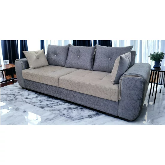 Canapea extensibilă Milano, cu ladă de depozitare, tapițerie stofă, saltea poliuretanică, structură fag, 258x100 cm picture - 2