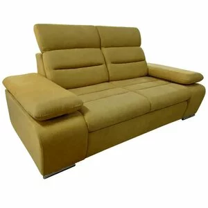 Canapea extensibilă Venus, 2 locuri, structură fag masiv, tetieră reglabilă, 186 cm, gri