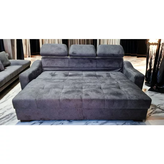 Canapea extensibilă Viena, cu ladă de depozitare, tapițerie stofă, saltea micro pocket, structură fag, 246x100 cm picture - 3