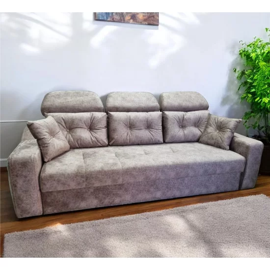 Canapea extensibilă Viena, cu ladă de depozitare, tapițerie stofă, saltea micro pocket, structură fag, 246x100 cm picture - 4