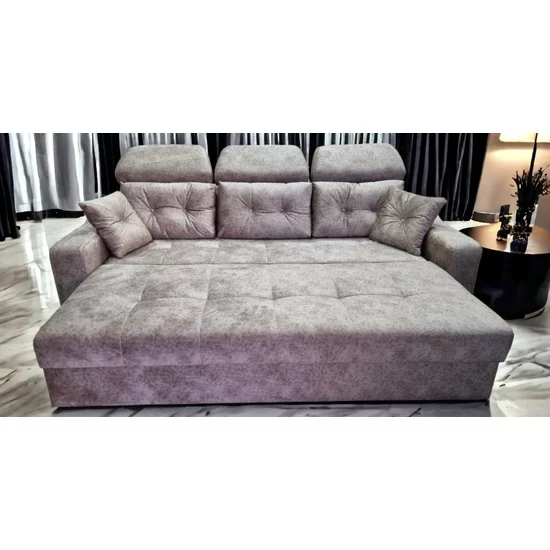 Canapea extensibilă Viena, cu ladă de depozitare, tapițerie stofă, saltea micro pocket, structură fag, 246x100 cm picture - 5