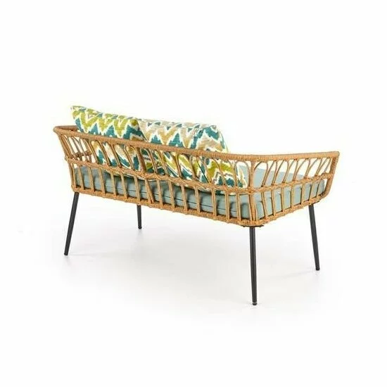 Canapea Gardena 2S, rattan sintetic și cadru metalic, 140x58x71 cm, natur picture - 2