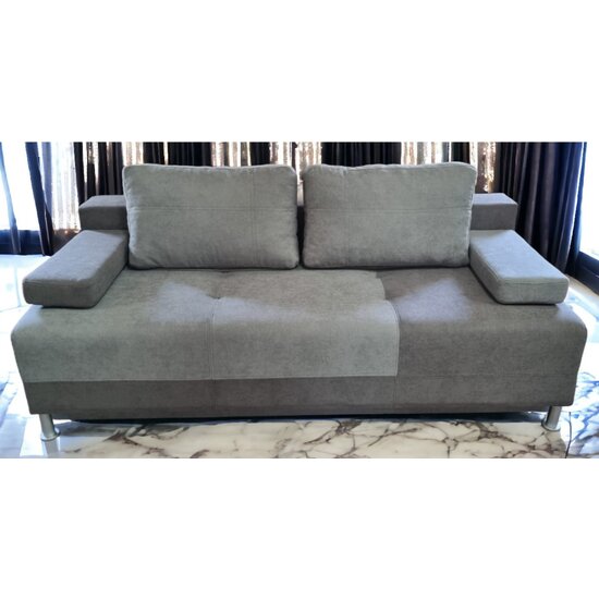 Canapea extensibilă Kim, ladă depozitare, stofă de calitate, 200x95 cm, Gri picture - 4