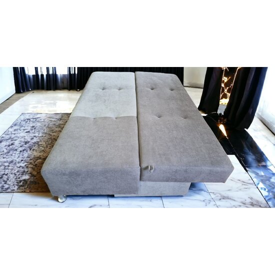 Canapea extensibilă Kim, ladă depozitare, stofă de calitate, 200x95 cm, Gri picture - 5