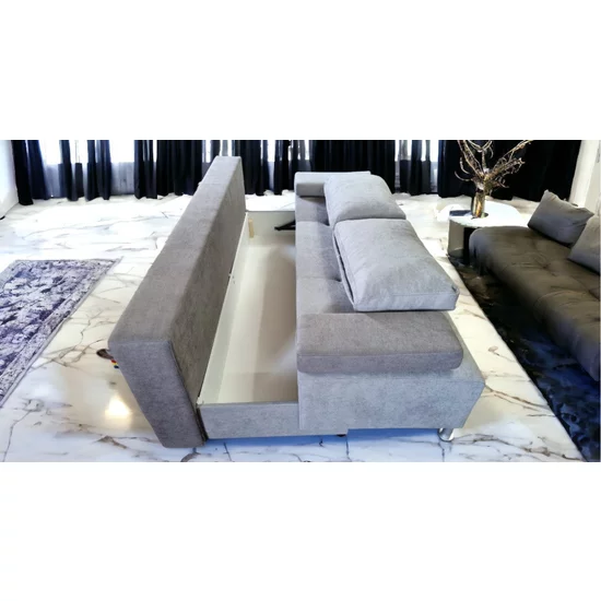 Canapea extensibilă Kim, gri - 200x95 cm, ladă depozitare, stofă de calitate picture - 6