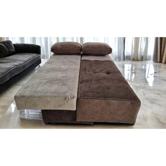 Canapea extensibilă Kim, gri - 200x95 cm, ladă depozitare, stofă de calitate picture - 2