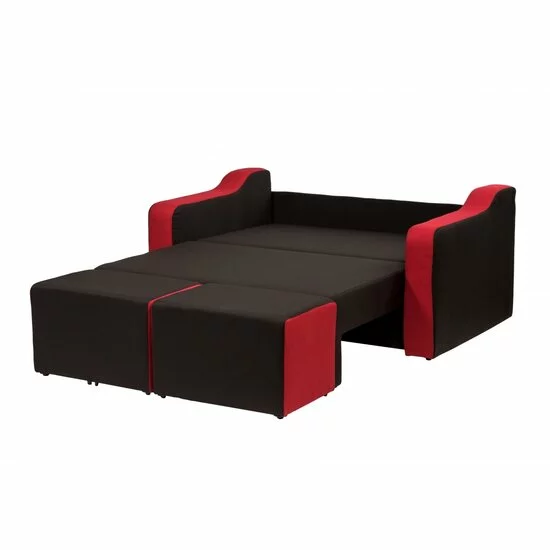 Canapea extensibilă Lena Modern, negru 150 cm, suprafata de dormit - 120x190 cm, 2 locuri, tabureți integrați picture - 2