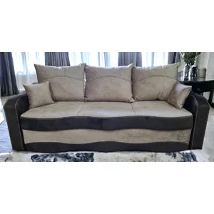 Canapea extensibilă Mona, structură lemn masiv, stofă premium, 220x100 cm, Gri