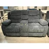 Canapea recliner Relax 2 locuri gri, catifea, suport picioare, pahare și spațiu depozitare, design ergonomic picture - 5