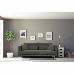 Canapea extensibilă Rico, design modern curbat, tapițerie boucle, 224x114x91 cm, diverse culori