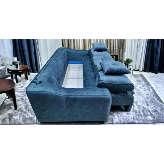 Canapea extensibilă Roma,gri - 242x116 cm, ladă depozitare, stofă rezistentă picture - 5