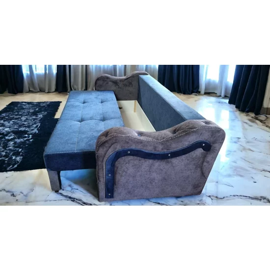 Canapea extensibilă Yasmina, gri - 228x100 cm, structură rezistentă, stofă de calitate picture - 2