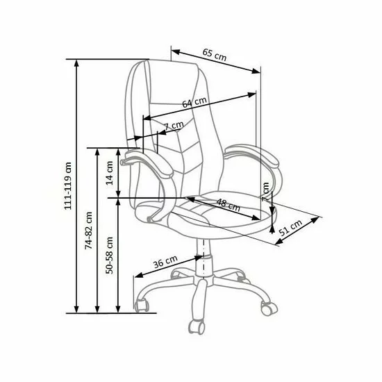 Scaun de birou Cody, maro cu piele ecologică și mecanism TILT picture - 5