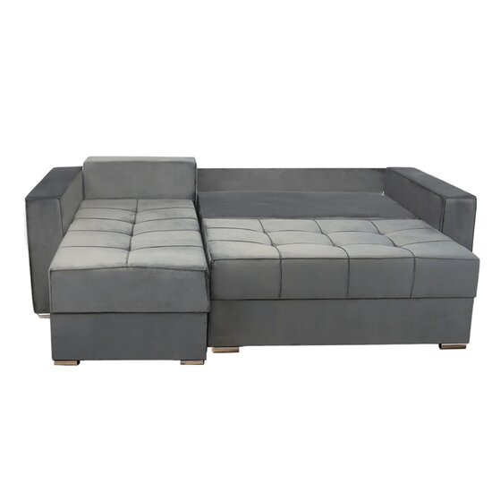 Colțar Claudia XXS Extensibil, design compact, sistem de extindere rapid, pat integrat 200x140 cm, tapițerie premium, 240x155 cm, Gri picture - 4