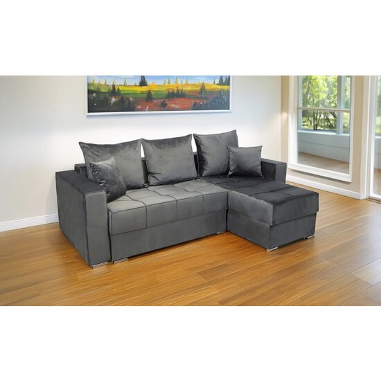 Colțar Claudia XXS Extensibil, design compact, sistem de extindere rapid, pat integrat 200x140 cm, tapițerie premium, 240x155 cm, Gri picture - 5