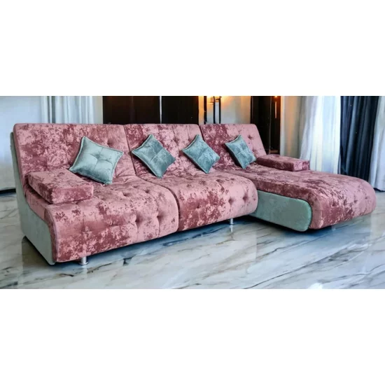 Colțar Cairo, albastru - 300x190 cm ,extensibil, ladă depozitare, tapițerie stofă premium, suprafață dormit mare picture - 4