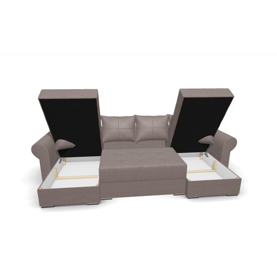 Colțar Extensibil Claudia U, design modern, spațiu generos, pat integrat 352x145 cm, tapițerie premium, 392x175x75 cm, Culoare personalizabilă picture - 5