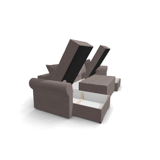 Colțar Extensibil Claudia U, design modern, spațiu generos, pat integrat 352x145 cm, tapițerie premium, 392x175x75 cm, Culoare personalizabilă picture - 6