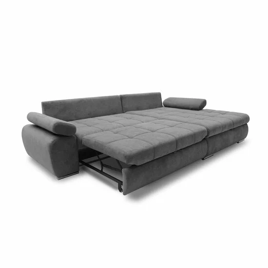 Colțar Inferno extensibil, stofă Aston 17, ladă depozitare, brațe reglabile, arcuri sinusoidale, 294x174x88 cm, gri picture - 8