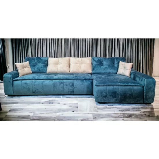 Colțar Roma Tip 2 extensibil, gri- 342x166 cm, ladă depozitare, stofă premium picture - 8