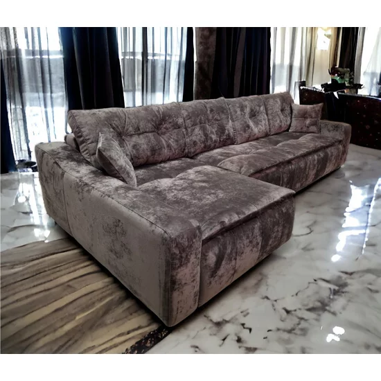 Colțar Roma Tip 2 extensibil, gri- 342x166 cm, ladă depozitare, stofă premium picture - 3