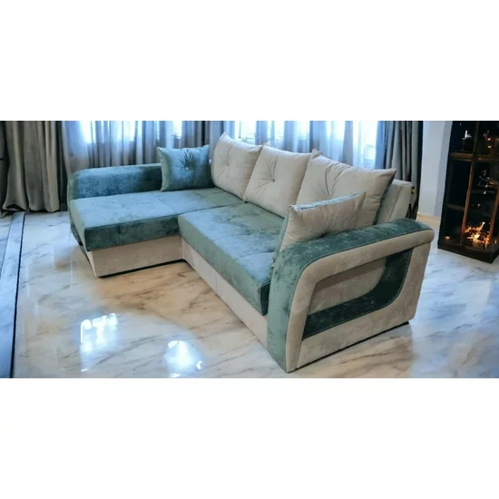 Colțar Lima Tip 1 extensibil cu ladă de depozitare, structură din fag și saltea din spumă, 240x165 cm, culoare personalizabilă picture - 4