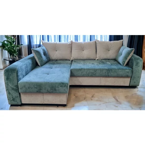 Colțar Lima Tip 1 extensibil cu ladă de depozitare, structură din fag și saltea din spumă, 240x165 cm, culoare personalizabilă picture - 3