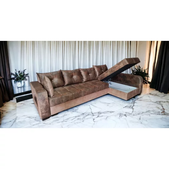 Colțar Lima Tip 2 extensibil, culoare personalizabila - 316x165 cm, cu ladă de depozitare, structură din brad și saltea cu memorie picture - 7