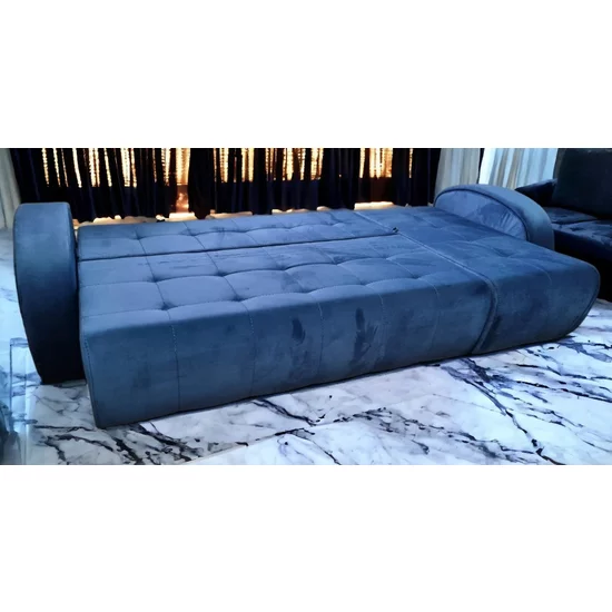 Colțar Madrid Tip 2 extensibil - 305x150 cm, cu ladă de depozitare, tapițerie stofă, saltea poliuretanică, structură fag picture - 4