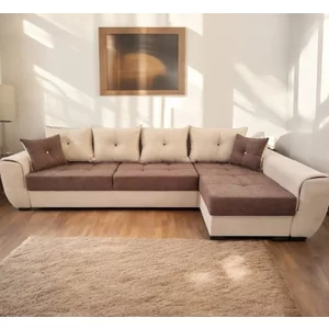 Colțar Milano Tip 2 extensibil, ladă depozitare, stofă premium, 334x165 cm, Gri