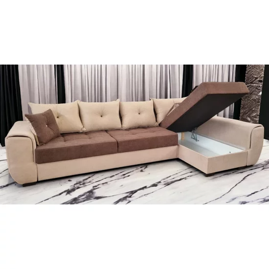 Colțar Milano Tip 2 extensibil, ladă depozitare, stofă premium, 334x165 cm, Gri picture - 2