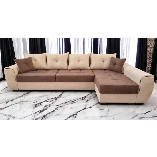 Colțar Milano Tip 2 extensibil, ladă depozitare, stofă premium, 334x165 cm, Gri picture - 3