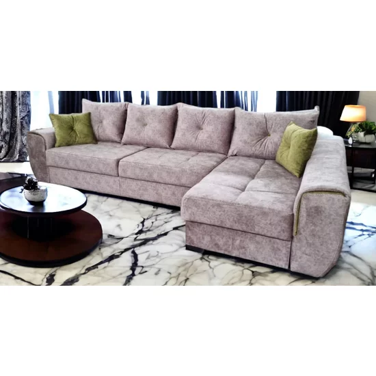 Colțar Milano Tip 2 extensibil, ladă depozitare, stofă premium, 334x165 cm, Gri picture - 9