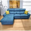 Colțar Monaco extensibil, albastru - 270x180 cm, ladă depozitare, stofă premium picture - 5