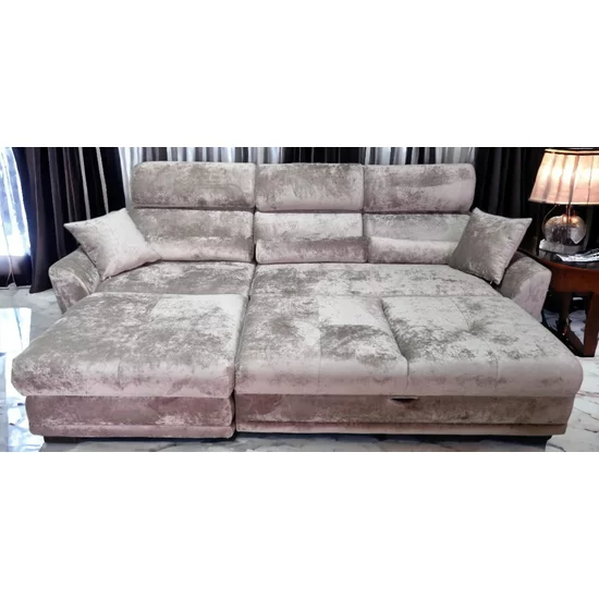 Colțar Monaco extensibil, albastru - 270x180 cm, ladă depozitare, stofă premium picture - 6