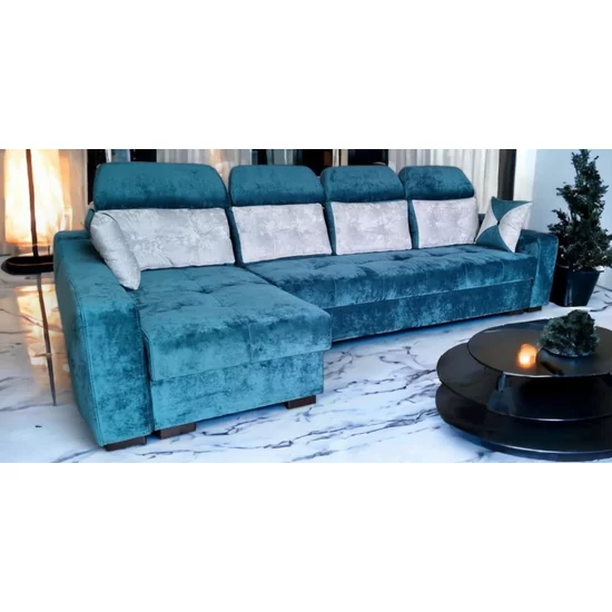 Colțar Viena Tip 2 extensibil,  culoare personalizabila - 320x165 cm, cu ladă de depozitare, saltea memory foam și micro pocket, structură fag stratificat picture - 7