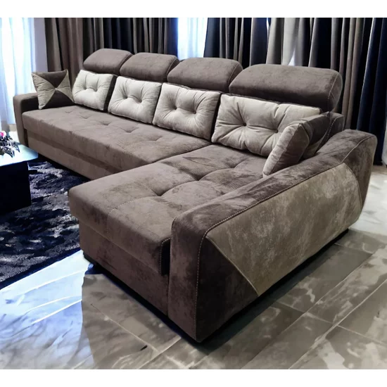 Colțar Viena Tip 2 extensibil,  culoare personalizabila - 320x165 cm, cu ladă de depozitare, saltea memory foam și micro pocket, structură fag stratificat picture - 4