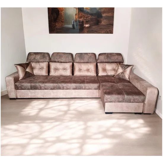 Colțar Viena Tip 2 extensibil,  culoare personalizabila - 320x165 cm, cu ladă de depozitare, saltea memory foam și micro pocket, structură fag stratificat picture - 6