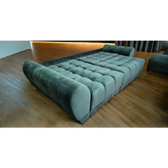 Colțar Palermo Tip 1 extensibil, ladă depozitare, stofă rezistentă, 300x150 cm, Gri picture - 6